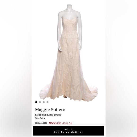Maggie Sottero Strapless Wedding Dress
Preowned line new from TRR - Picture 1 of 6